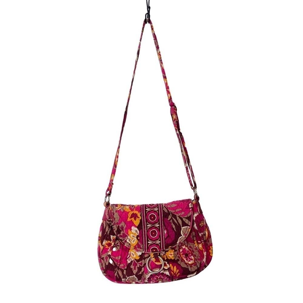 RETIRED Vera Bradley Carnaby Print Saddle Purse